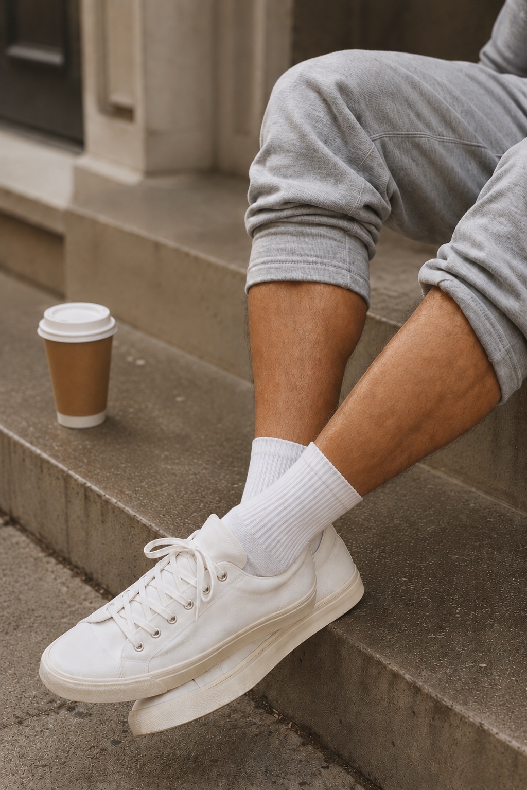 Chaussettes blanches dans une tenue de tous les jours